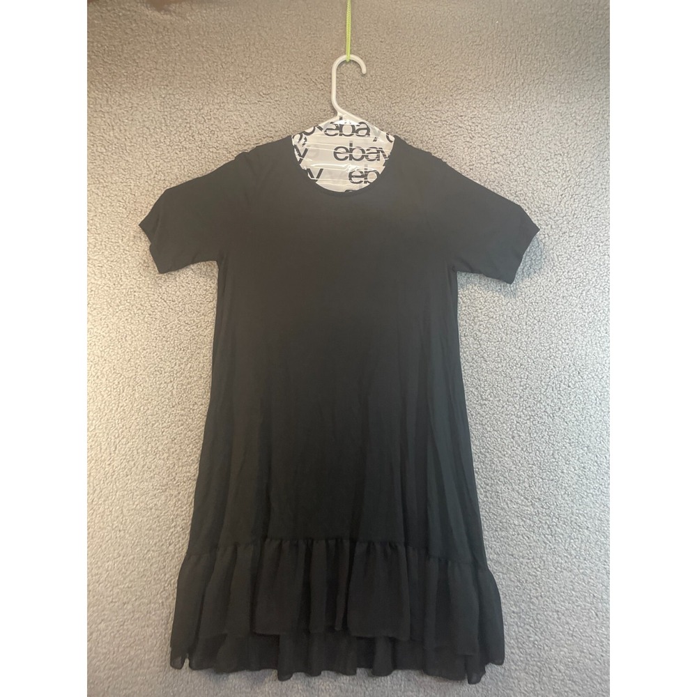 Large, Black, Agnes‎ and Dora Ruffle Tunic Chiffon Perfect Condition With Tags